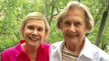 Photo of Mary Kathryn Black (JFRC Spring ’62, Med ’75) and Joan Sextro